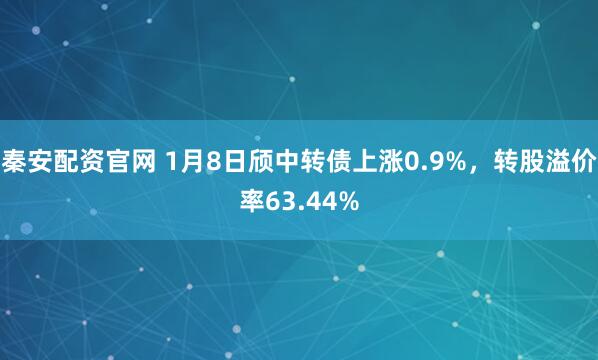 秦安配资官网 1月8日颀中转债上涨0.9%，转股溢价率63.44%