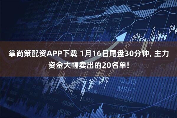 掌尚策配资APP下载 1月16日尾盘30分钟, 主力资金大幅卖出的20名单!