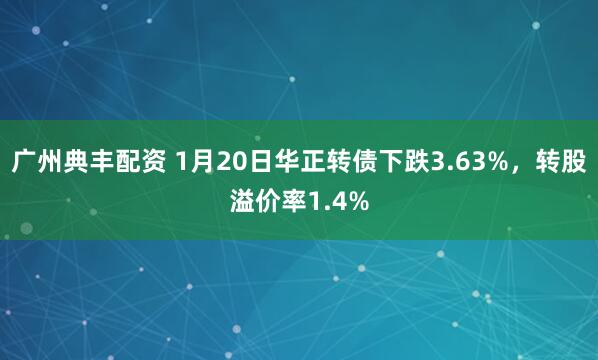 广州典丰配资 1月20日华正转债下跌3.63%，转股溢价率1.4%