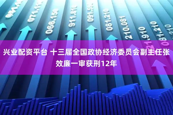 兴业配资平台 十三届全国政协经济委员会副主任张效廉一审获刑12年